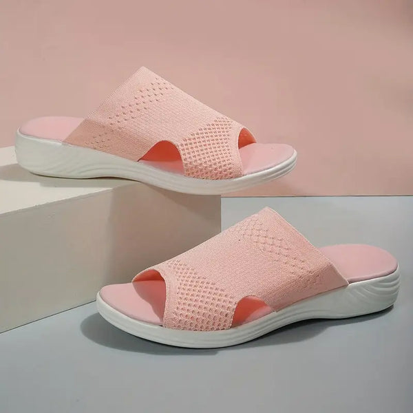 Fallon - Dame Strikkede Åbne Tå Sandaler
