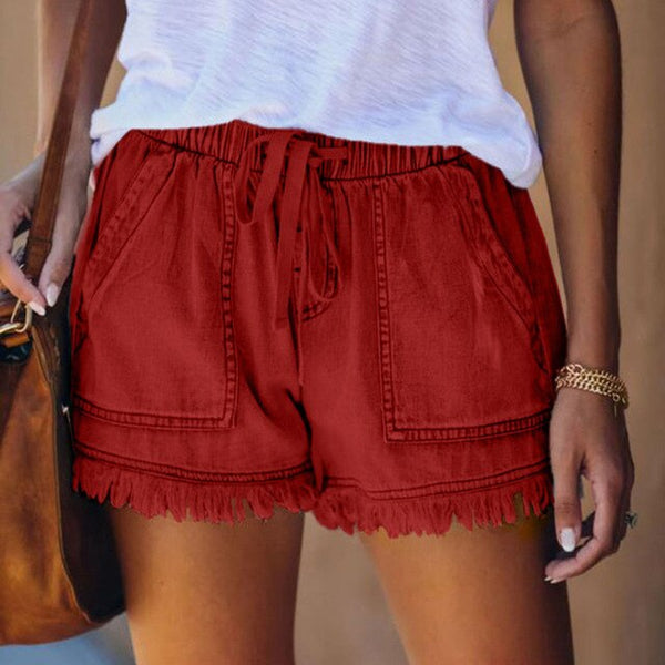Maren - Flosset Kant Dame Denim Shorts