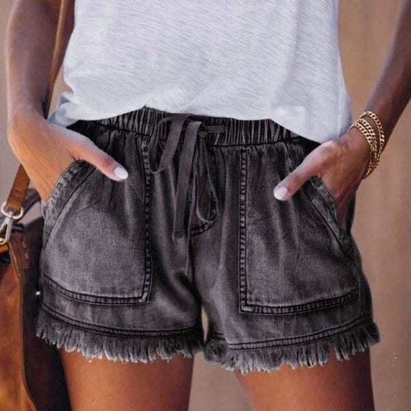 Maren - Flosset Kant Dame Denim Shorts