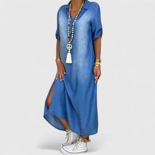 Cami - Dame Denimkjole Med Slids