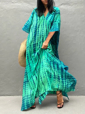 Landen - Dame Kaftan Maxikjole Til Sommer