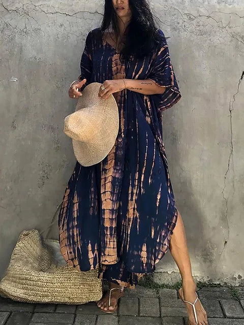 Landen - Dame Kaftan Maxikjole Til Sommer