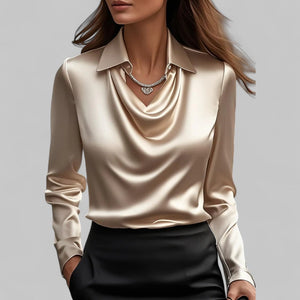 Paola - Dame Bluse Med Vandfaldshals