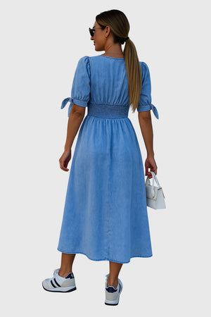 Cambrie - Dame Denimkjole Med Talje
