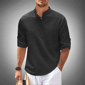Hugo - Knapstolpe Herre Henley T Shirt