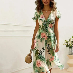 Giada - Dame Maxikjole Med Blomsterprint Til Ferie