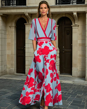 Maizie - Dame Slå Om Kjole Med Blomsterprint