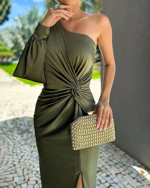 Tova - Elegant Plisseret Blomster Kjole