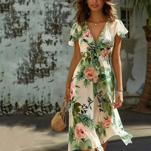 Giada - Dame Maxikjole Med Blomsterprint Til Ferie