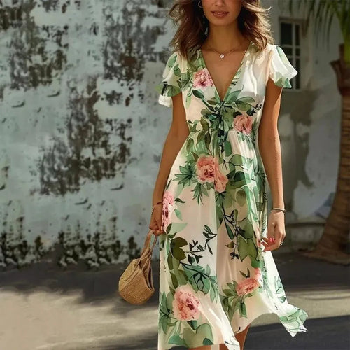 Giada - Dame Maxikjole Med Blomsterprint Til Ferie