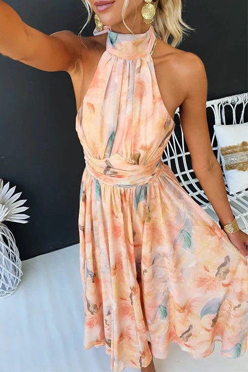 Kinleigh - Dame Blomstret Halterneck Maxikjole