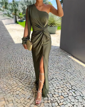 Tova - Elegant Plisseret Blomster Kjole