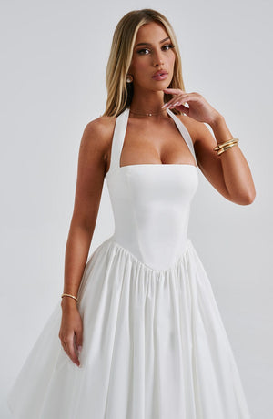 Capri - Halter Bryllupsgæst Midi Kjole Til Dame