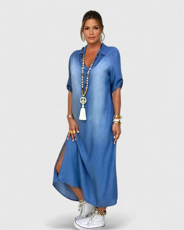 Cami - Dame Denimkjole Med Slids