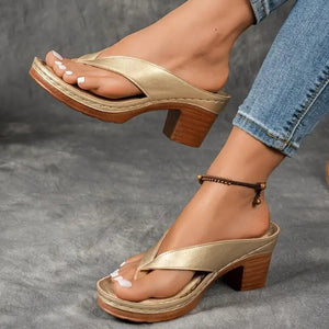 Paige - Slip On Blokhæl Dame Hælsandaler