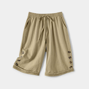Bethany - Knapdetaljer Dame Knælange Shorts Med