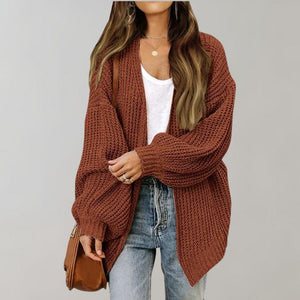 Bodil - Dame Strikket Cardigan Åben Front