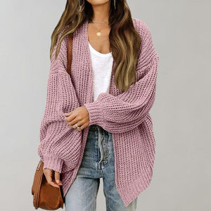 Bodil - Dame Strikket Cardigan Åben Front