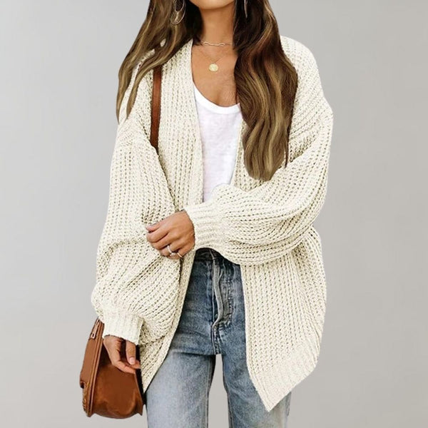 Bodil - Dame Strikket Cardigan Åben Front