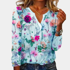 Gry - Dame Bluse Med Blomsterprint