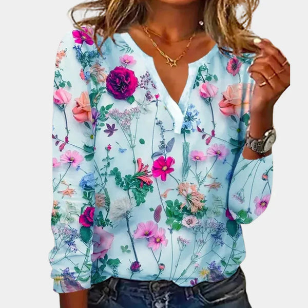 Gry - Dame Bluse Med Blomsterprint