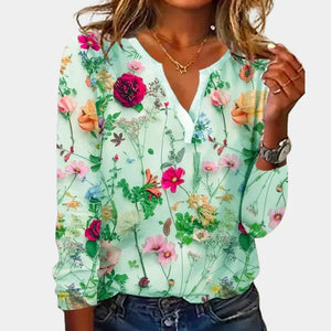 Gry - Dame Bluse Med Blomsterprint