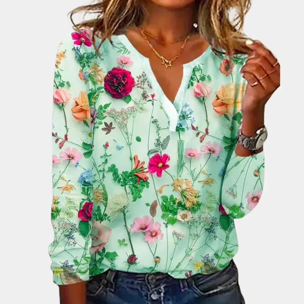 Gry - Dame Bluse Med Blomsterprint
