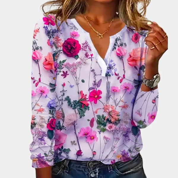 Gry - Dame Bluse Med Blomsterprint