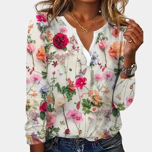 Gry - Dame Bluse Med Blomsterprint