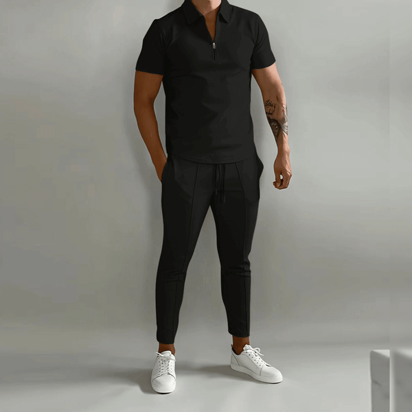 Zachary - Herre Todelt Sæt Med Lynlåsskjorte Og Bukser