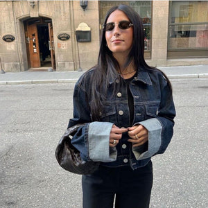 Divina - Dame Denimsæt Med Kort Jakke Og Bukser