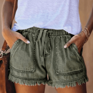 Elodie - Elastisk Talje Dame Denim Shorts