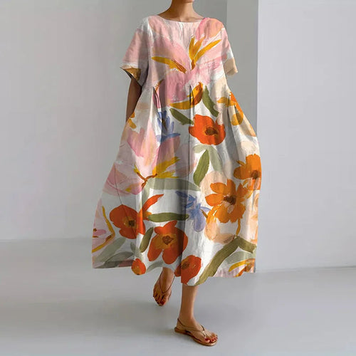 Zina - Sommerkjole Til Dame Med Blomsterprint