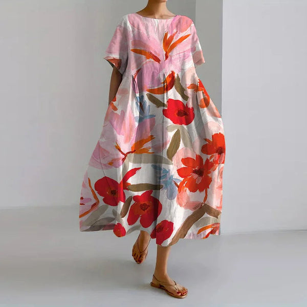 Zina - Sommerkjole Til Dame Med Blomsterprint