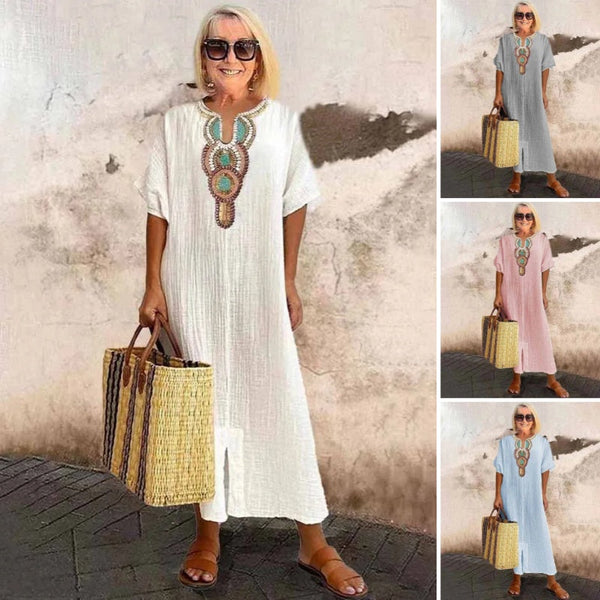 Zayla - Maxikjole Til Dame Med Broderi