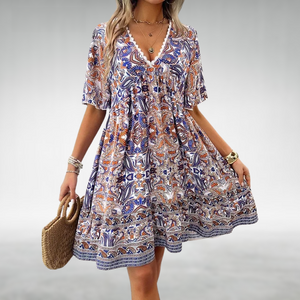 Larae - Dame Boho Minikjole Med Paisleyprint