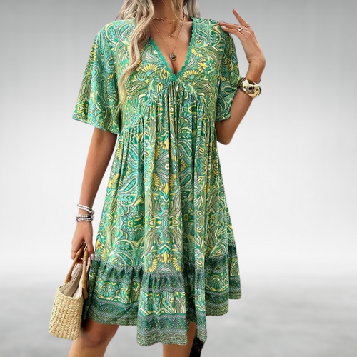 Larae - Dame Boho Minikjole Med Paisleyprint