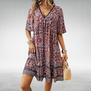 Larae - Dame Boho Minikjole Med Paisleyprint
