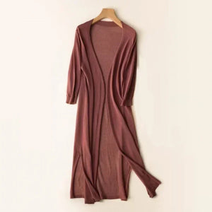 Frida - Dame Lang Strikket Cardigan