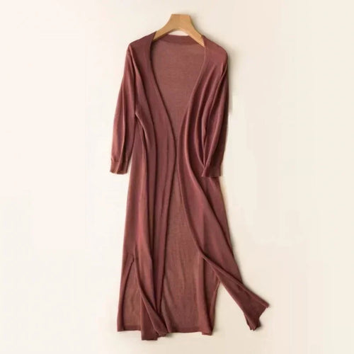 Frida - Dame Lang Strikket Cardigan
