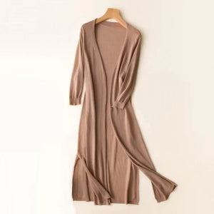 Frida - Dame Lang Strikket Cardigan