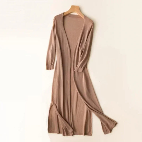 Frida - Dame Lang Strikket Cardigan