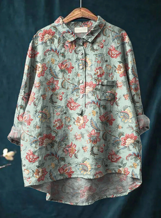 Anne - Blomsterprint Damebluse
