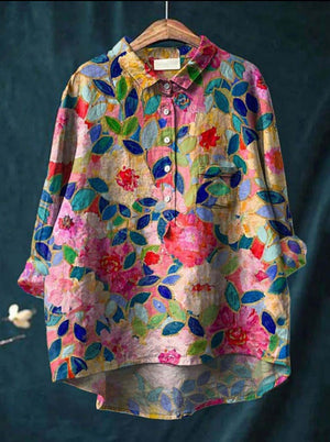 Anne - Blomsterprint Damebluse