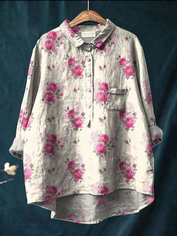 Anne - Blomsterprint Damebluse