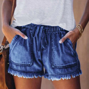 Maren - Flosset Kant Dame Denim Shorts