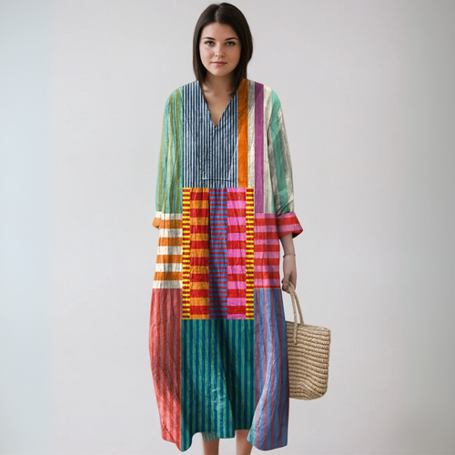 Aila - Sommerkjole Dame Med Geometrisk Print