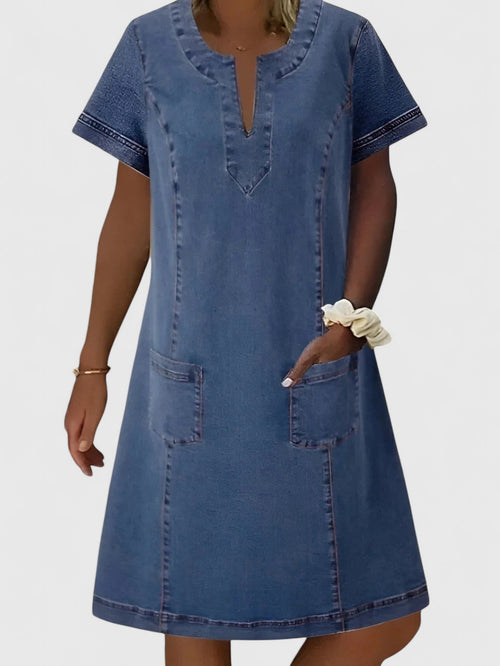 Brooklynn - Dame Denimkjole Med Lommer