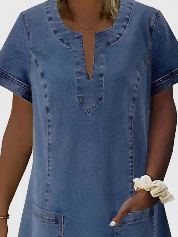 Brooklynn - Dame Denimkjole Med Lommer