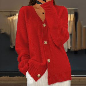 Mathilde - Dame Strikket Cardigan Med Knapper